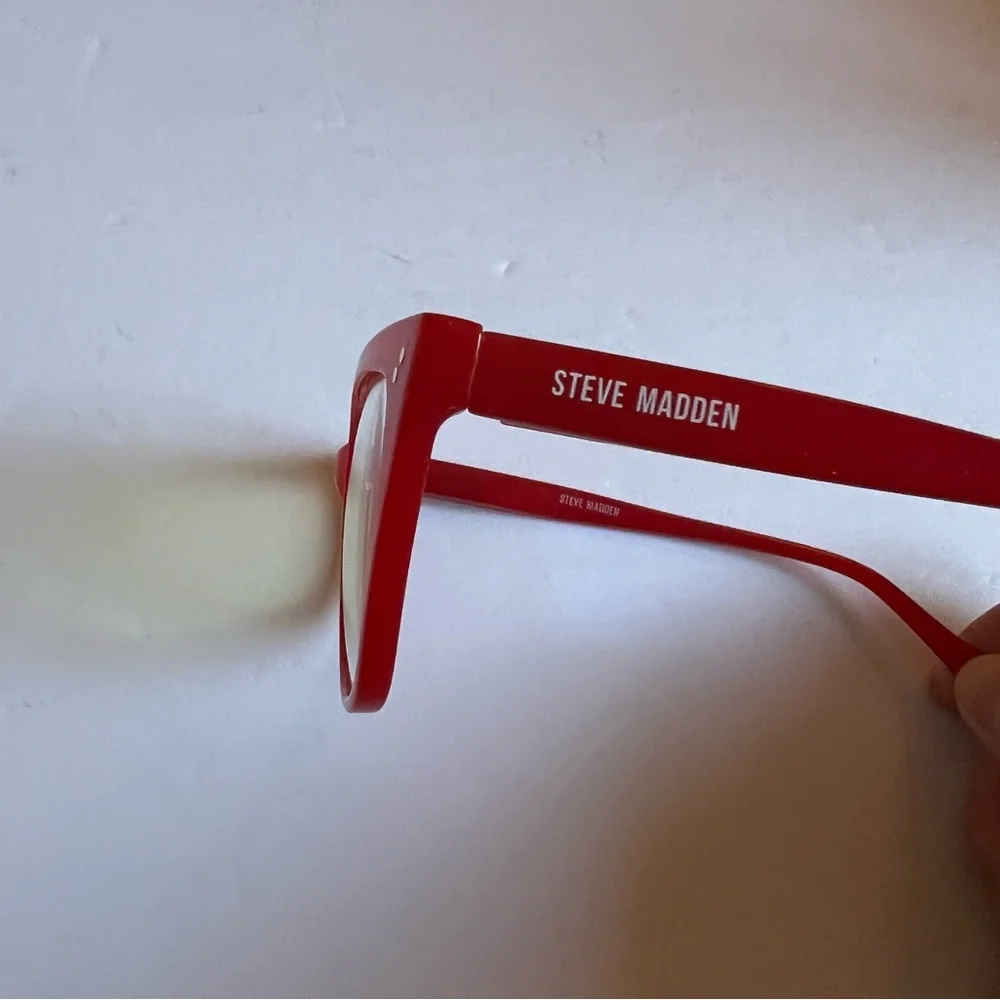 STEVE MADDEN BLUE LIGHT READING GLASSES NO MAGNIFICATION RED NWOT